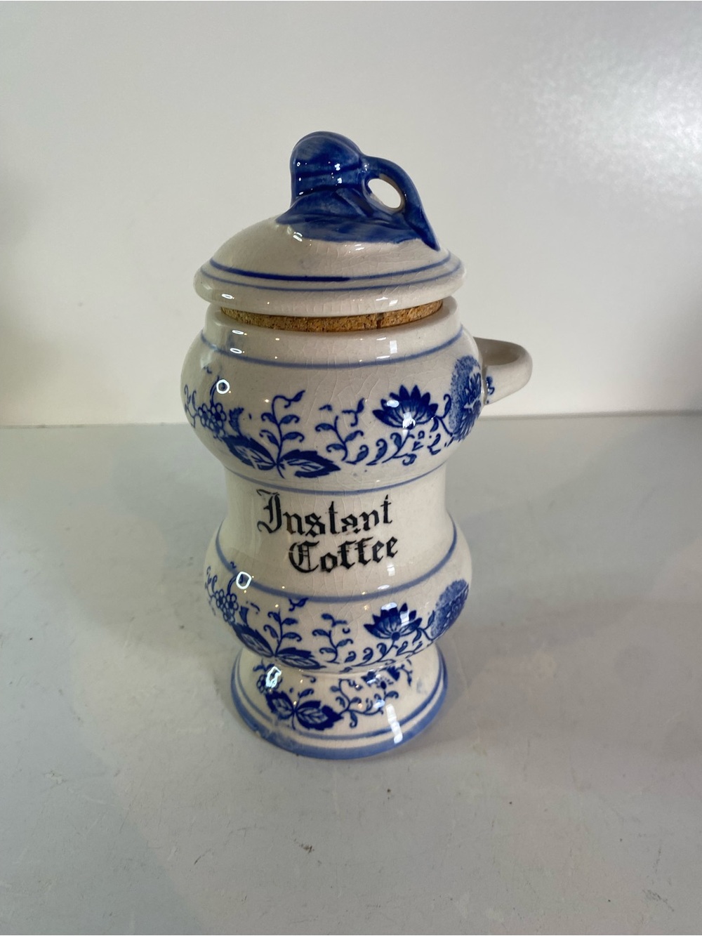 Arnart “Blue Onion” Instant Coffee Jar 
7.5” Height
